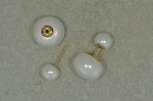Two For One White Pearl Studs