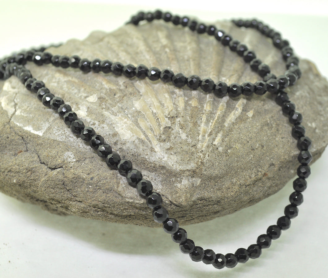 30 inch black spinel necklace