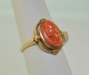 Pink cameo ring