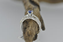 Load image into Gallery viewer, Sapphire Ring With Diamond and Satin Accents
