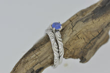 Load image into Gallery viewer, Sapphire Ring With Diamond and Satin Accents
