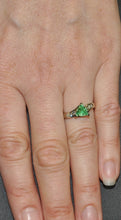 Load image into Gallery viewer, Trillion Green Garnet Ring
