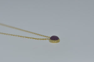 6 mm Cabochon Ruby Necklace