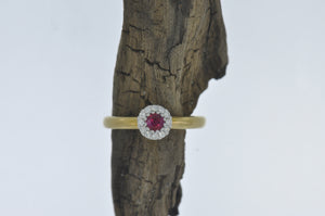 Simple Ruby With Halo Ring