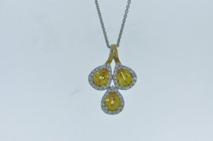 Three Pear-shaped Yellow Sapphire Pendant