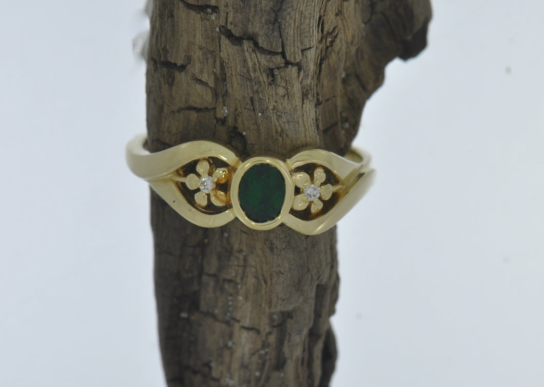 Emerald Wood Violet Ring