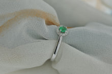 Load image into Gallery viewer, Sweet Emerald With Halo Ring
