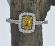 Load image into Gallery viewer, Yellow Sapphire Halo Ring
