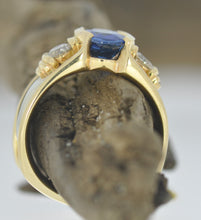 Load image into Gallery viewer, Sapphire &amp; Diamond Ring: Talisman Original Wendy Design in 14K Yellow &amp; White Gold
