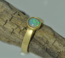 Load image into Gallery viewer, Round Opal in Matte Gold Ring
