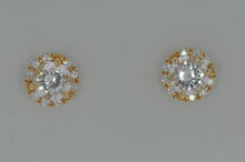 Load image into Gallery viewer, Morganite Studs With Diamond Halo

