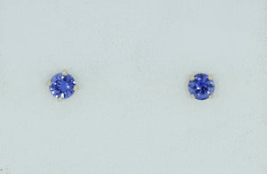 Blue Sapphire Studs in White Gold
