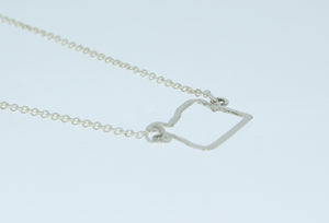 Sterling Silver Outline of Oregon Necklace