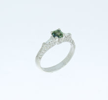 Load image into Gallery viewer, Green Sapphire Platinum Ring

