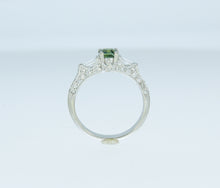 Load image into Gallery viewer, Green Sapphire Platinum Ring

