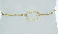 Load image into Gallery viewer, Gold Outline of Oregon Bracelet
