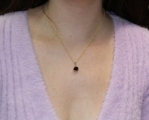Garnet Pendant with Gold Beads