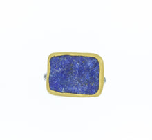 Load image into Gallery viewer, 24 kt Bezeled Lapis Lazuli Ring
