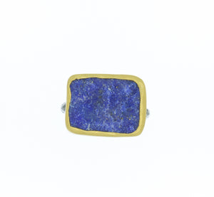 24 kt Bezeled Lapis Lazuli Ring