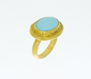 Turquoise Wrapped in 24 kt Gold