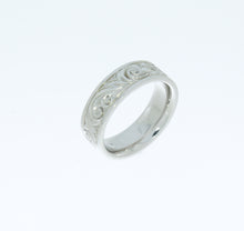 Load image into Gallery viewer, White Gold Swirl Wedding Band
