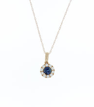Load image into Gallery viewer, Rose Gold Sapphire Halo Pendant
