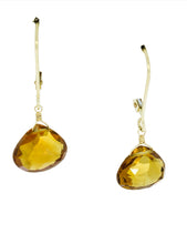 Load image into Gallery viewer, Citrine Briolette Dangle Earrings
