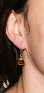 Citrine Briolette Dangle Earrings