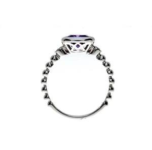 Amethyst Ring With Dot Chains
