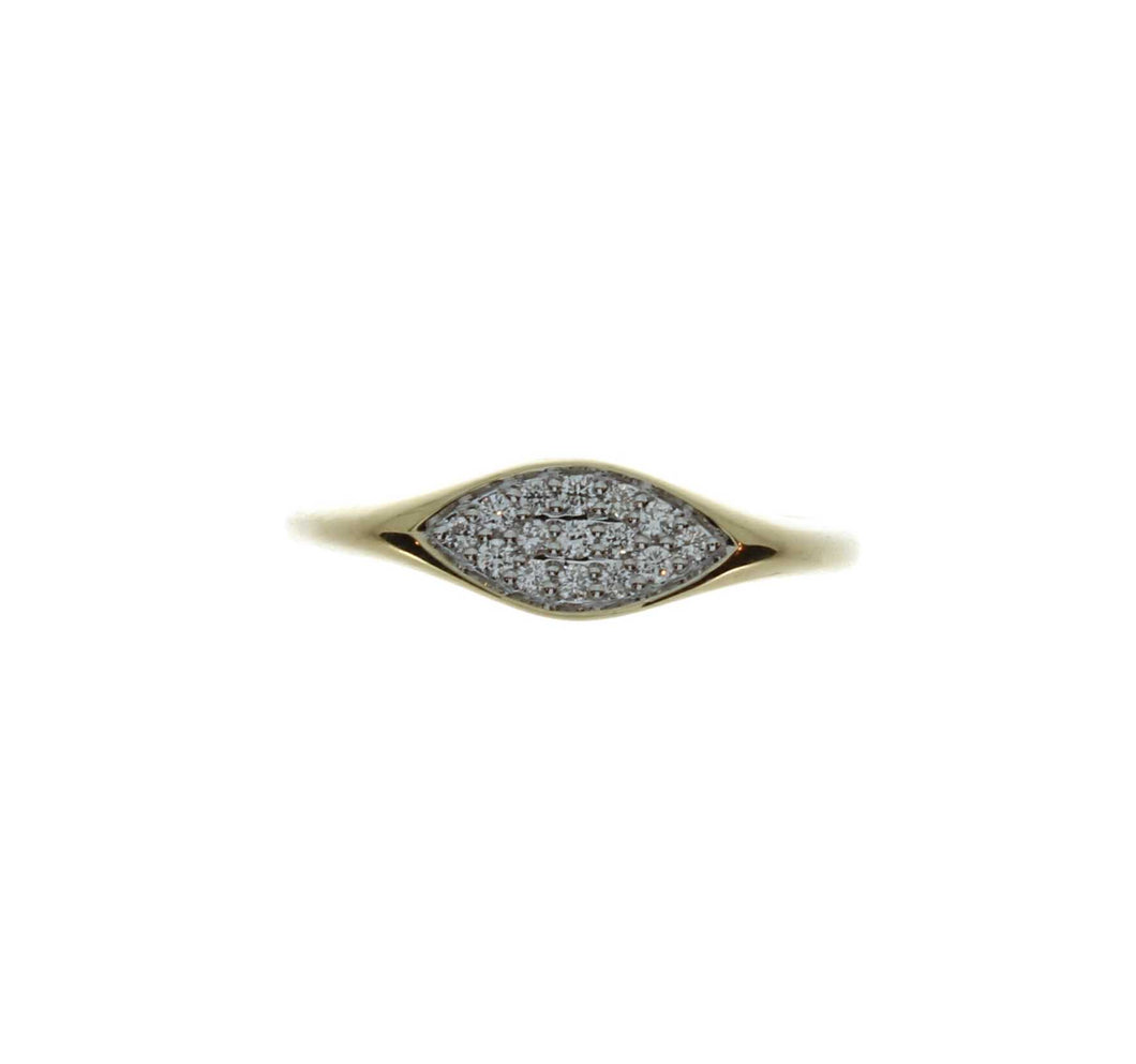 Pave Ring in Yellow Gold