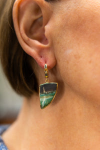 Bezeled Opal Earrings