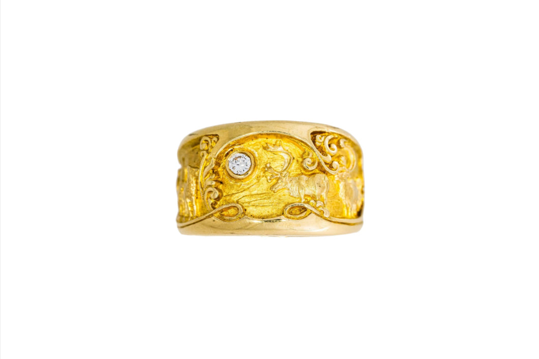 SAIYONI Round Shape Design Antique Gold Plated Adjustable Finger Ring With  Kempu Stone Work For Women & Girls - Red