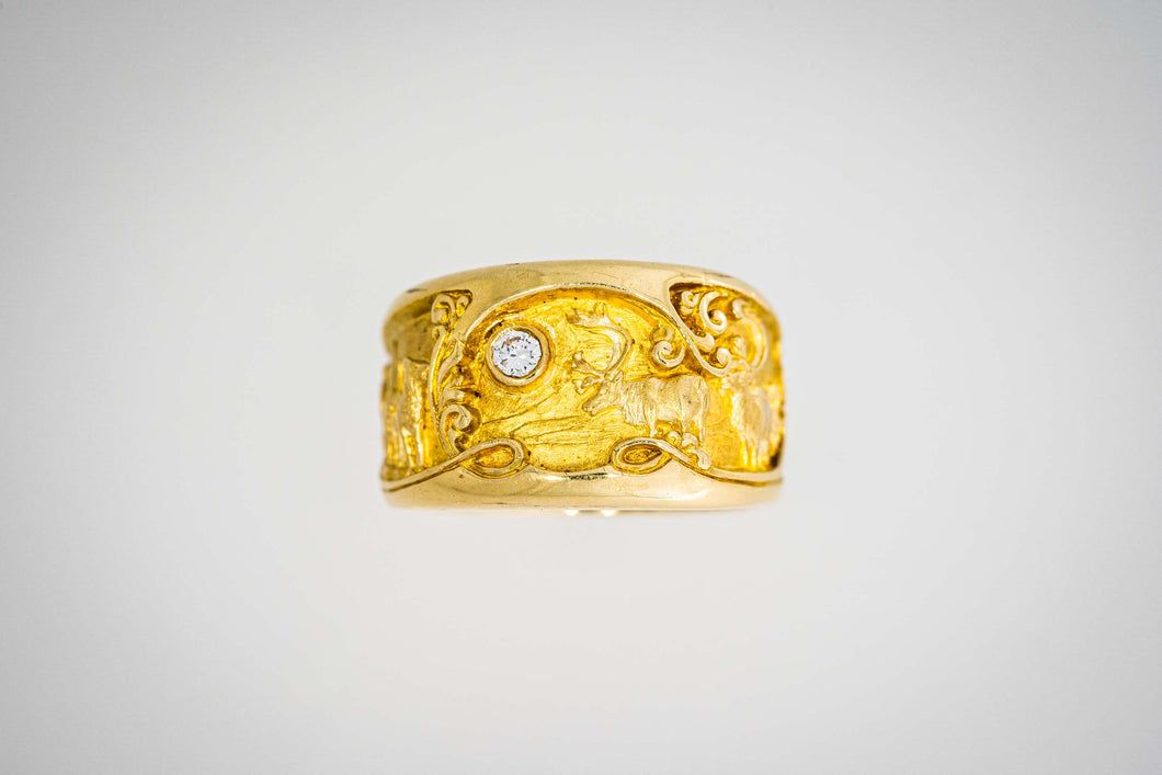 Caribou Gold Ring by Paul Iwanaga
