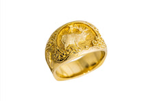 Load image into Gallery viewer, Bull Elk Gold Ring by Paul Iwanaga
