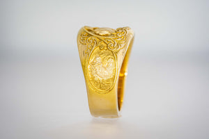 Bull Elk Gold Ring by Paul Iwanaga