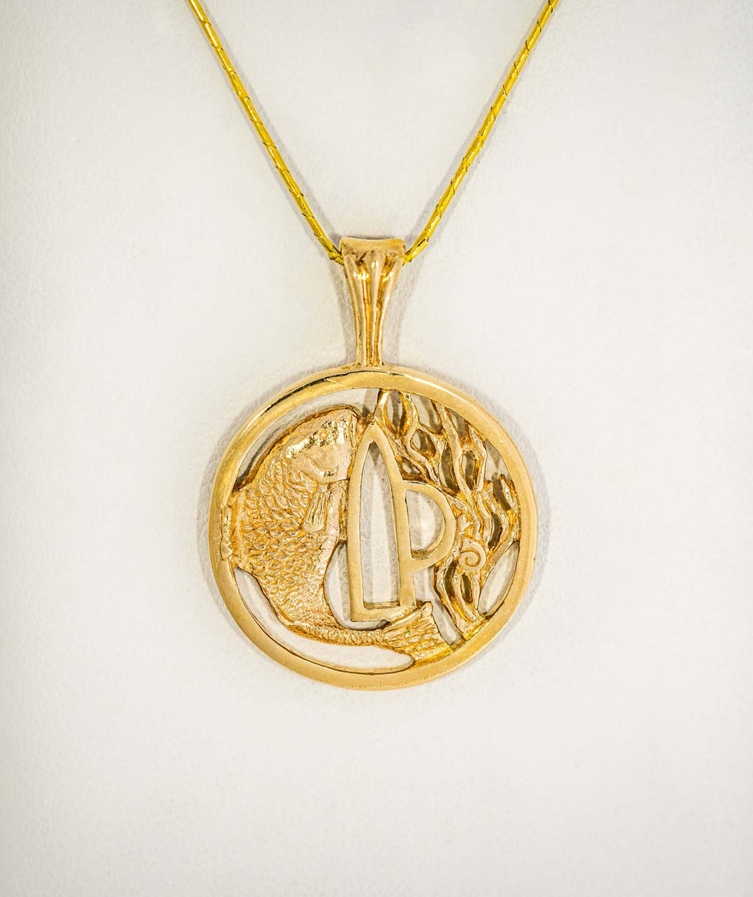 Gold Ocean Keyhole Pendant by Paul Iwanaga