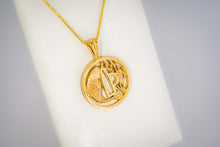 Load image into Gallery viewer, Gold Ocean Keyhole Pendant by Paul Iwanaga
