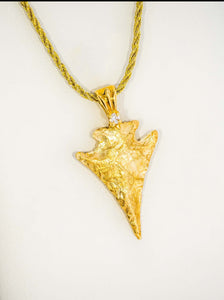 Gold Arrowhead Pendant by Paul Iwanaga