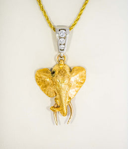 Gold Elephant Pendant by Paul Iwanaga