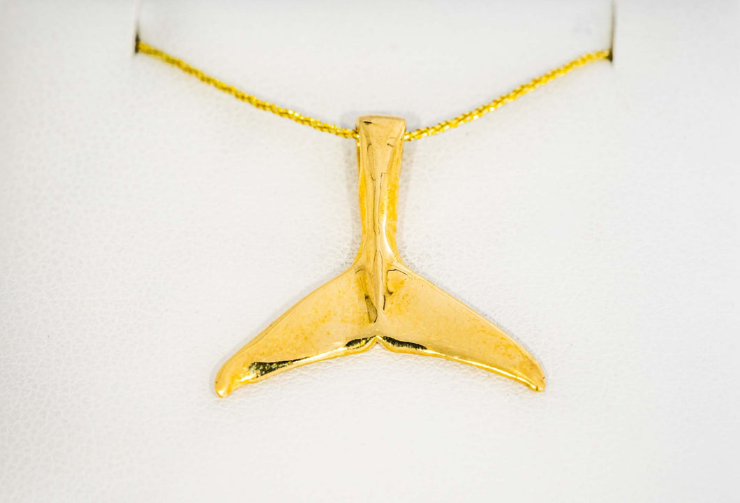 Gold Whale's Tail Pendant by Paul Iwanaga