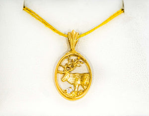 Gold Elk Pendant by Paul Iwanaga