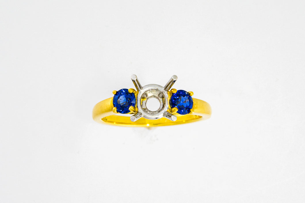 Blue Sapphire Semi Mount Ring