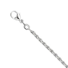 16 inch Diamond Cut Cable Chain in 14 kt White Gold